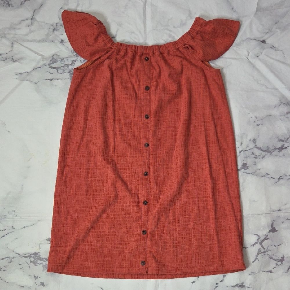 Madewell Terracotta Button-Front Dress
